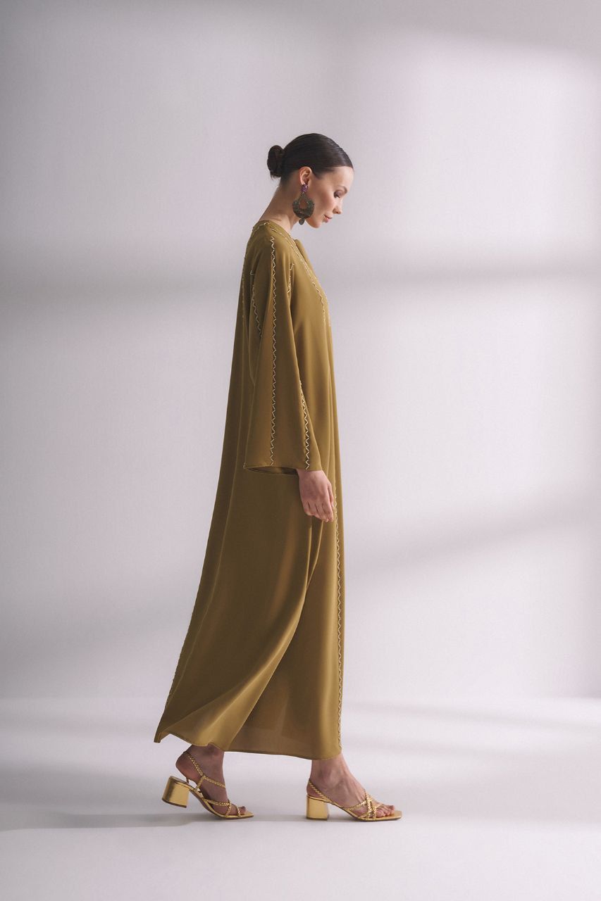 Iman Relax Fit Abaya with Front Zipper - Glamourous Grace