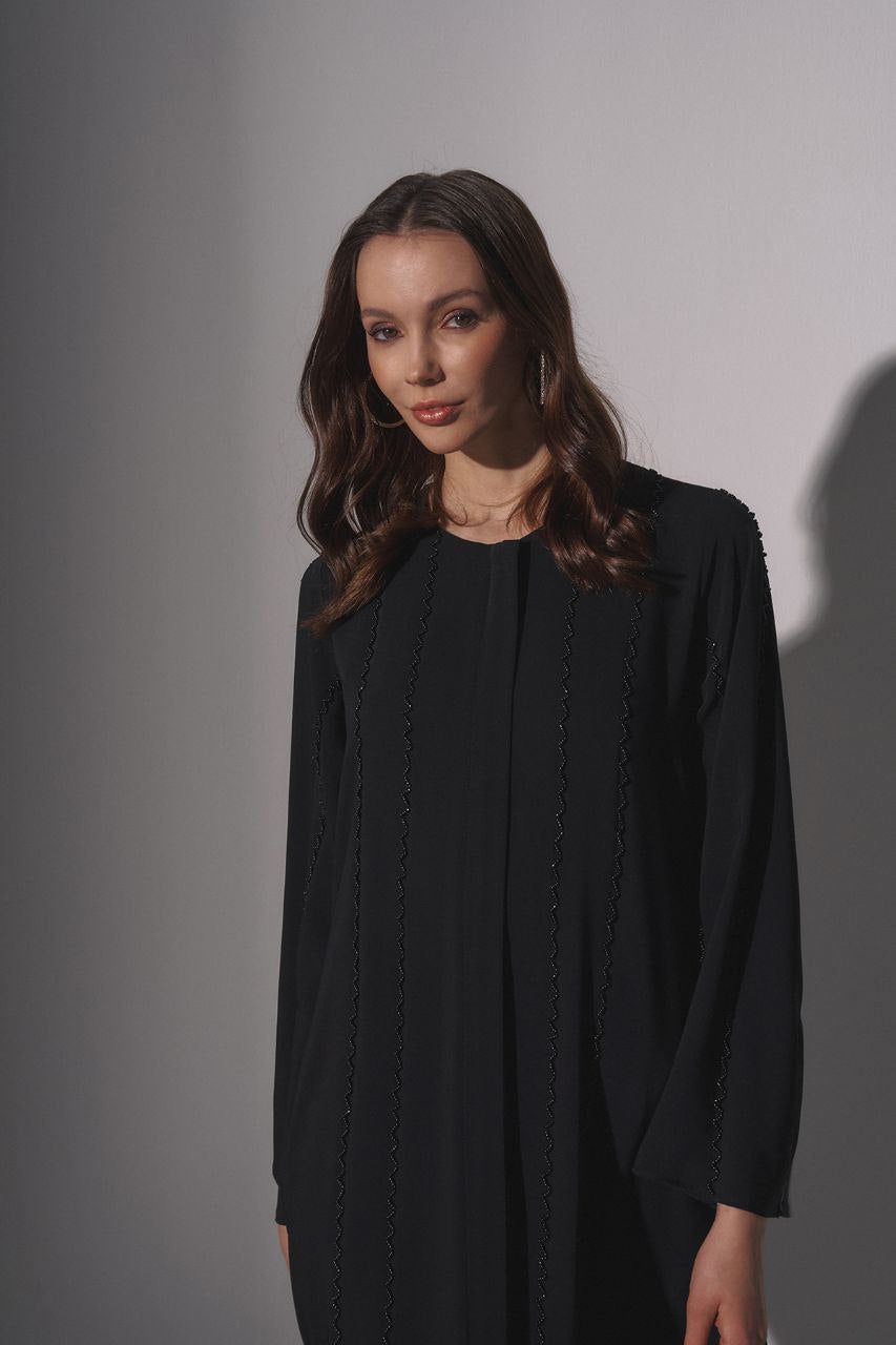 Iman Relax Fit Abaya with Front Zipper - Glamourous Grace