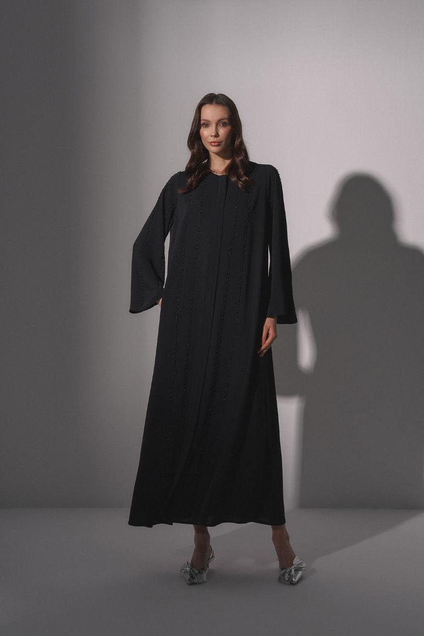 Iman Relax Fit Abaya with Front Zipper - Glamourous Grace