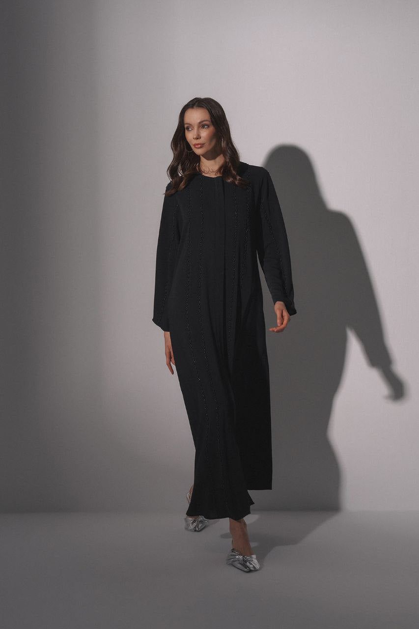 Iman Relax Fit Abaya with Front Zipper - Glamourous Grace