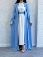 Dazzling Two-Piece Lace Sleeve Abaya - Glamourous Grace