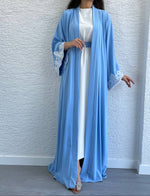 Dazzling Two-Piece Lace Sleeve Abaya - Glamourous Grace