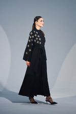 Handmade Crystal Embellished Motifs Abaya-Kimono - By Baano
