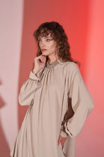 Ice Spiced Beige Raffle Design Amelia Abaya - Glamourous Grace