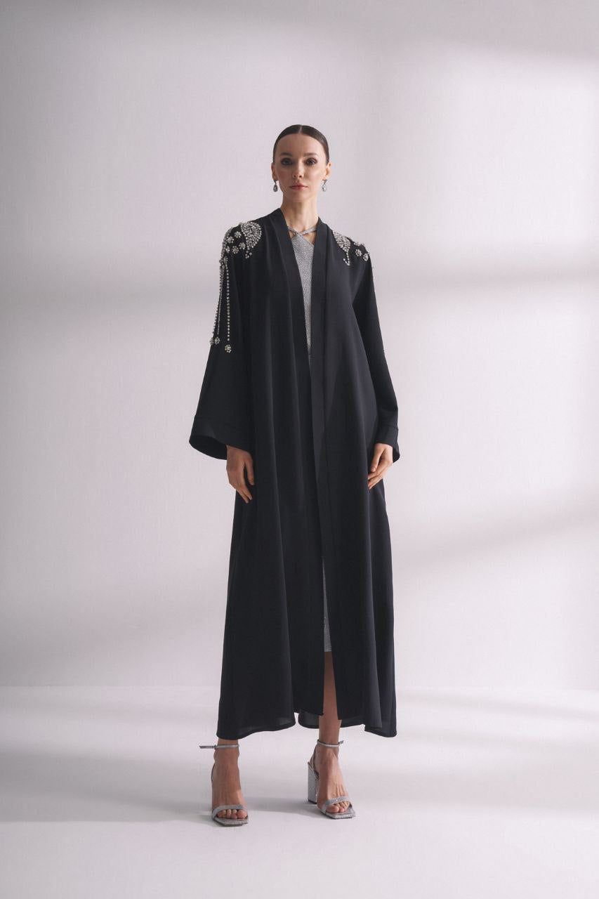 Zania Maxi Abaya With Sparkling Stone Work - Glamourous Grace