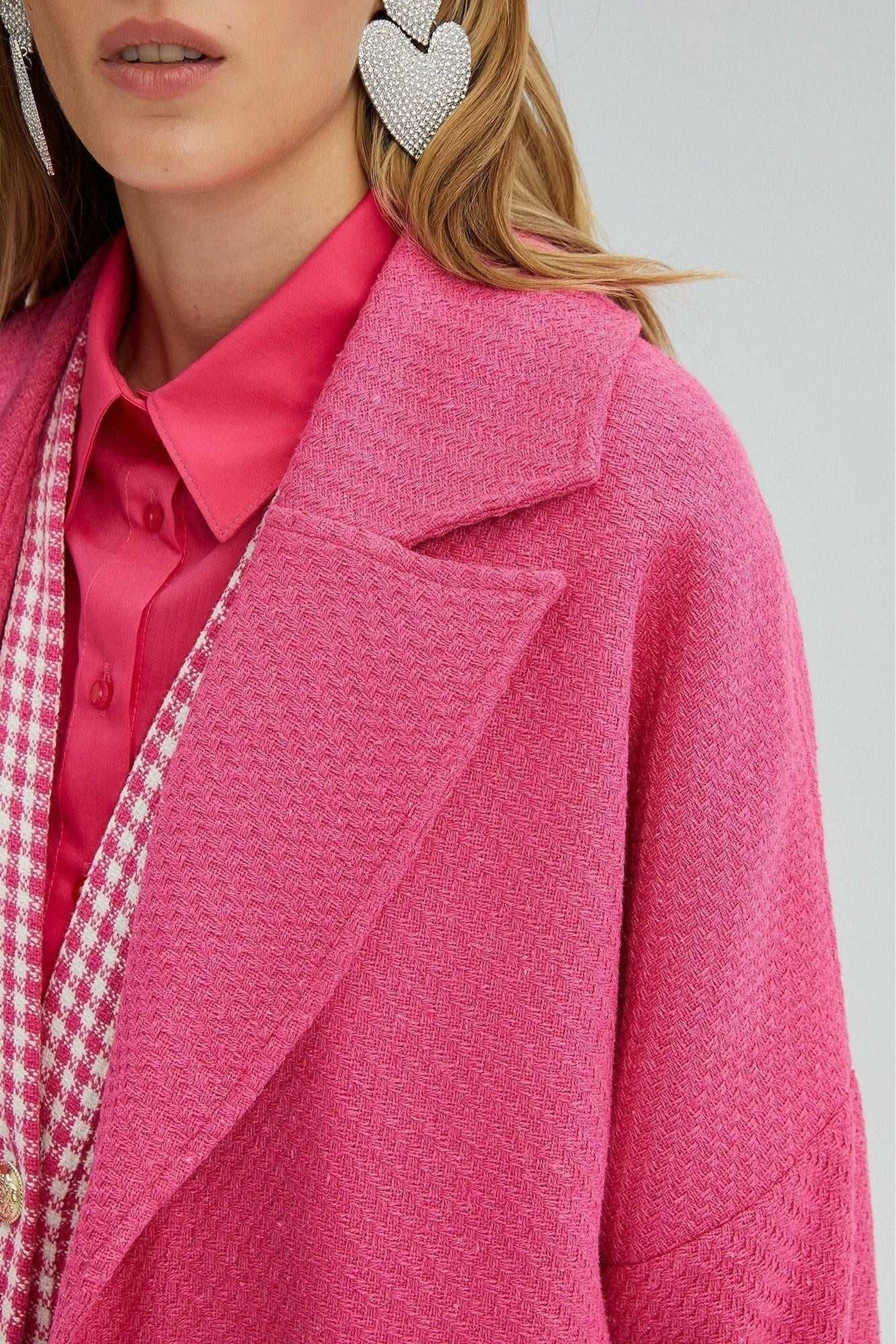 Ladies Nina Tweeted Coat in Pink - By Baano