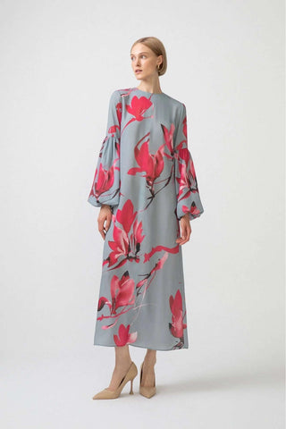 Balloon long sleeve Zara dress With Flowers - By Baano