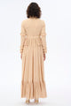 HIGH COLLAR LACE DRESS - Beige - By Baano