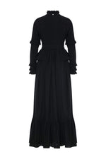 HIGH COLLAR LACE DRESS - Beige - By Baano