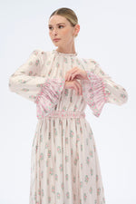 Frill Long Maxi Dress with Long Sleeves - Glamourous Grace