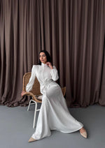 White Temple Maxi Dress With Long Sleeves - Glamourous Grace