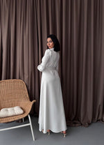 White Temple Maxi Dress With Long Sleeves - Glamourous Grace