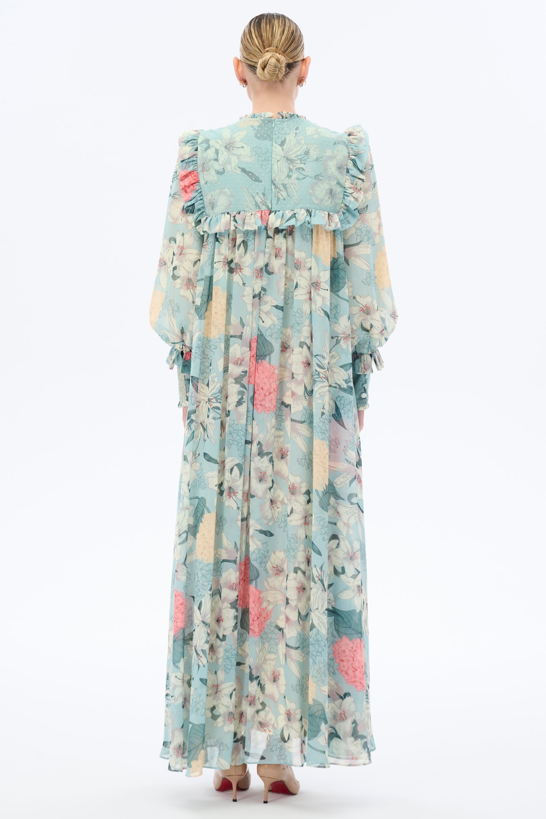 Julia Floral Maxi Dress with Long Sleeves - By Baano