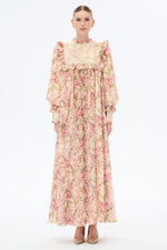 Julia Floral Maxi Dress with Long Sleeves - By Baano