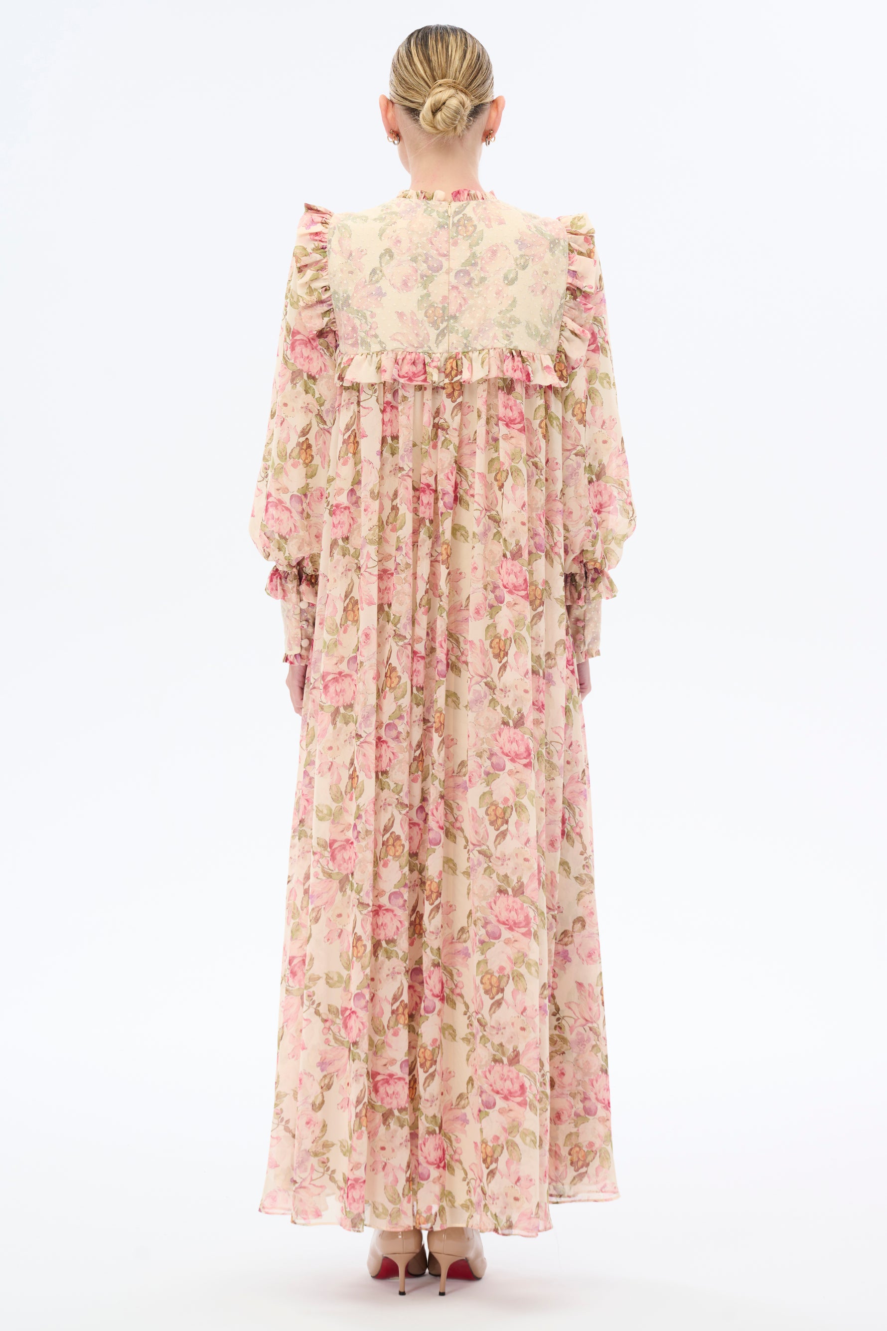 Julia Floral Maxi Dress with Long Sleeves - By Baano