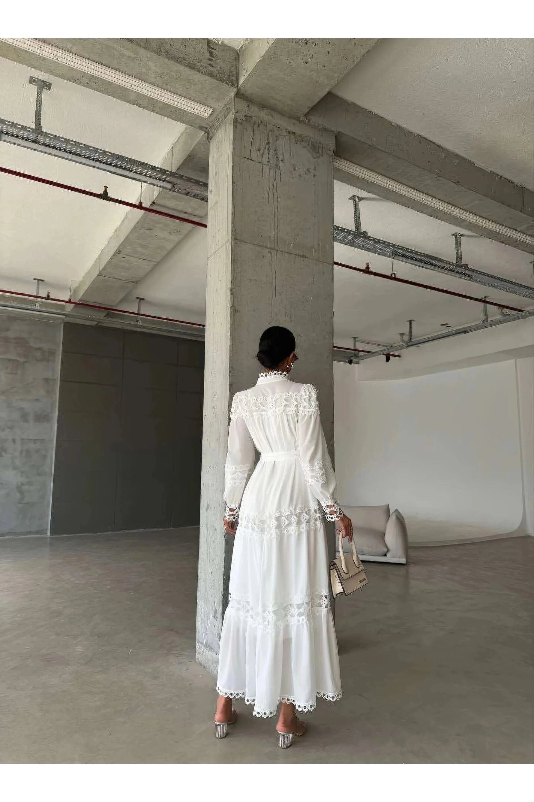 Amina Lace Design Maxi Dress - Summer is Calling - Beautiful Temple Dress - By Baano