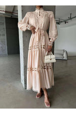 Amina Lace Design Maxi Dress - Summer is Calling - Beautiful Temple Dress - By Baano