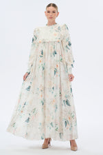 Off To France Timeless Floral Maxi Dress with Full length Sleeves - By Baano