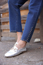 Talia Women Peter Pan Cloar Denim Shirt and Pants Set - Glamourous Grace