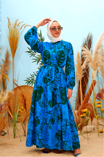 Hannah Maxi Dress with Detailed Side Design and Long Sleeves - By Baano