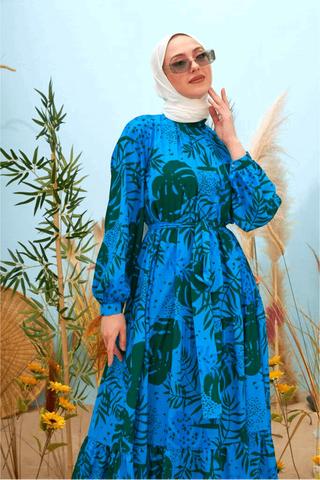 Hannah Maxi Dress with Detailed Side Design and Long Sleeves - By Baano
