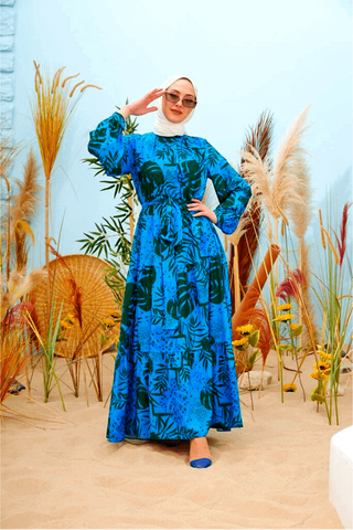 Hannah Maxi Dress with Detailed Side Design and Long Sleeves - By Baano
