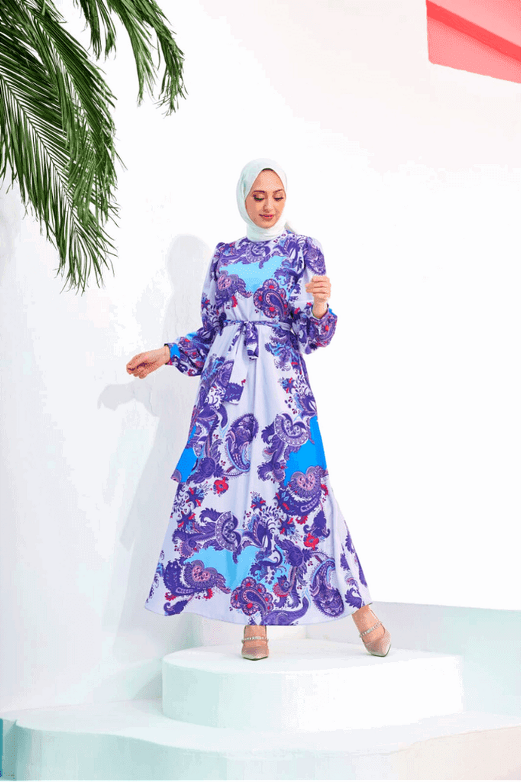 Kimberly Multicolor Maxi with Long Sleeves - By Baano