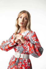 Kelly Floral Long Maxi Dress with Long Sleeves - By Baano