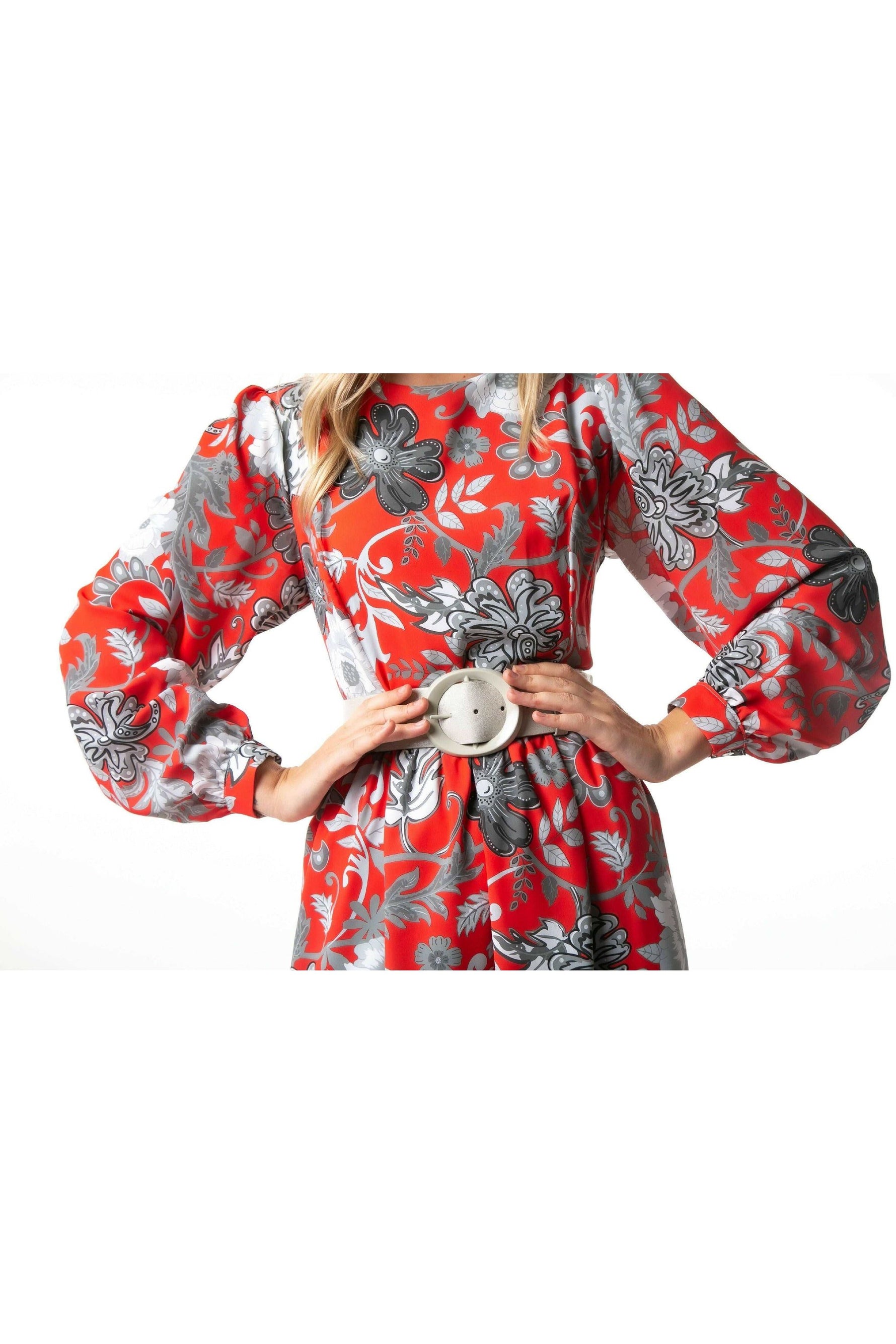 Kelly Floral Long Maxi Dress with Long Sleeves - By Baano