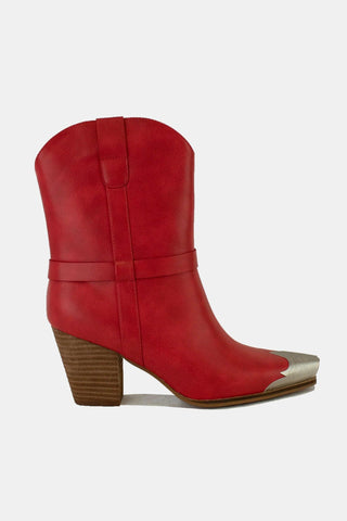Mayfair Faux Leather Metal Toe Ankle Boots - By Baano