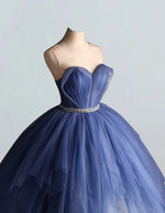 Women's Beaded Rhinestone Tulle Ball Gown | Scoop Neck Prom & Evening Dress