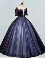 Women's Navy Blue Beaded V-Neck Evening Gown | Prom & Bridesmaid Dress