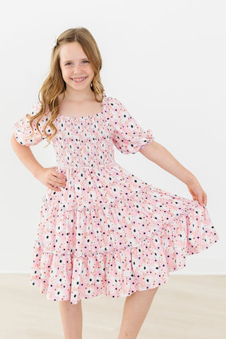 SALE Whimsical Wildflowers Smocked Ruffle Dress - By Baano