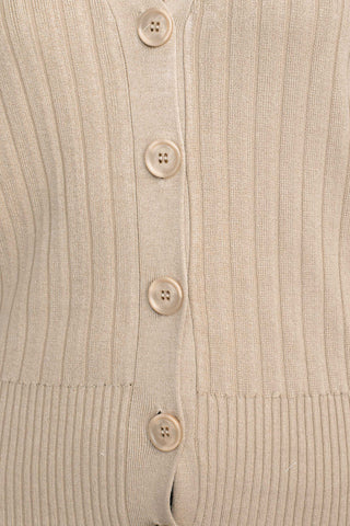 Cyrus V-Neck Button Down Long Sleeve Knit Cardigan - By Baano
