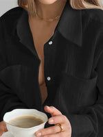 Texture Button Up Long Sleeve Shirt and Pants Set - By Baano