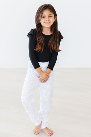 Black L/S Flutter Sleeve Leotard - By Baano