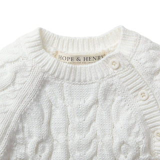 Organic Cable Knit Sweater Romper - By Baano