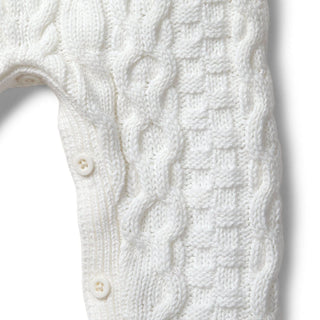 Organic Cable Knit Sweater Romper - By Baano