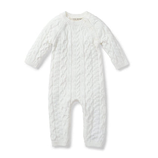 Organic Cable Knit Sweater Romper - By Baano