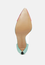 Candace Clear Patent Faux Leather Detail Pumps