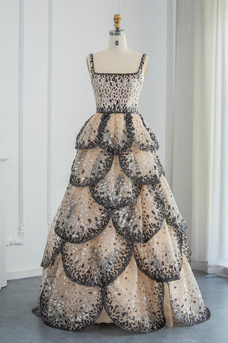 Captivating Sequin Sleeveless Evening Gown - By Baano