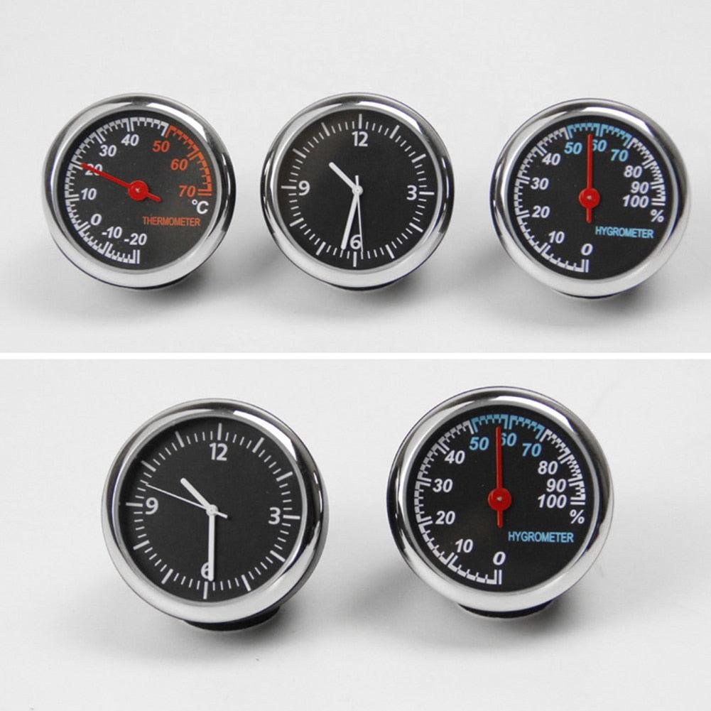Car Interior Mini Quartz Watch Clock  Mini Clock Car Dashboard Clocks Luminous Car Clock Pocket Stick-On Clock Cars Air Vent Clip Quartz Clocks Vehicle Dashboard Clock Mini Vehicle Clock Car Pocket Clock for Cars  Hygrometer Thermometer Dashboard Ornament Stevvex