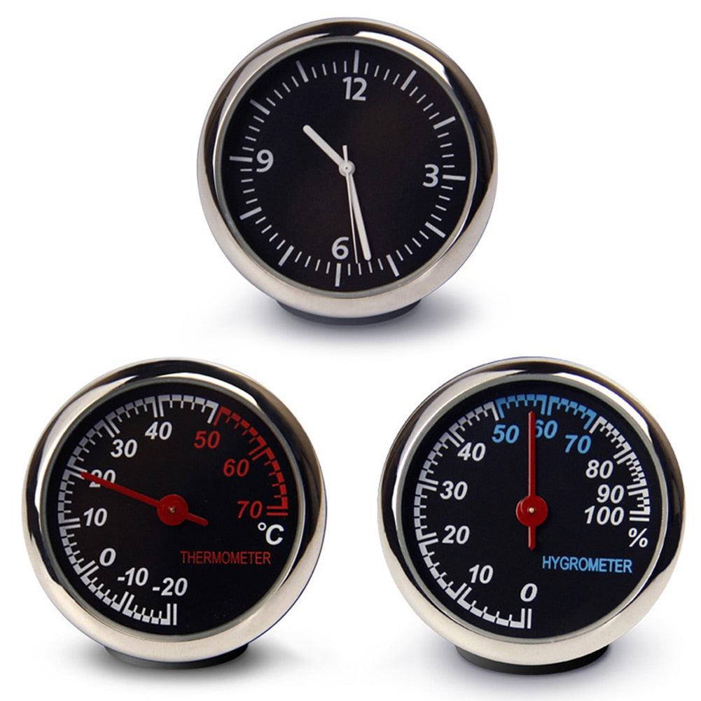 Car Interior Mini Quartz Watch Clock  Mini Clock Car Dashboard Clocks Luminous Car Clock Pocket Stick-On Clock Cars Air Vent Clip Quartz Clocks Vehicle Dashboard Clock Mini Vehicle Clock Car Pocket Clock for Cars  Hygrometer Thermometer Dashboard Ornament Stevvex