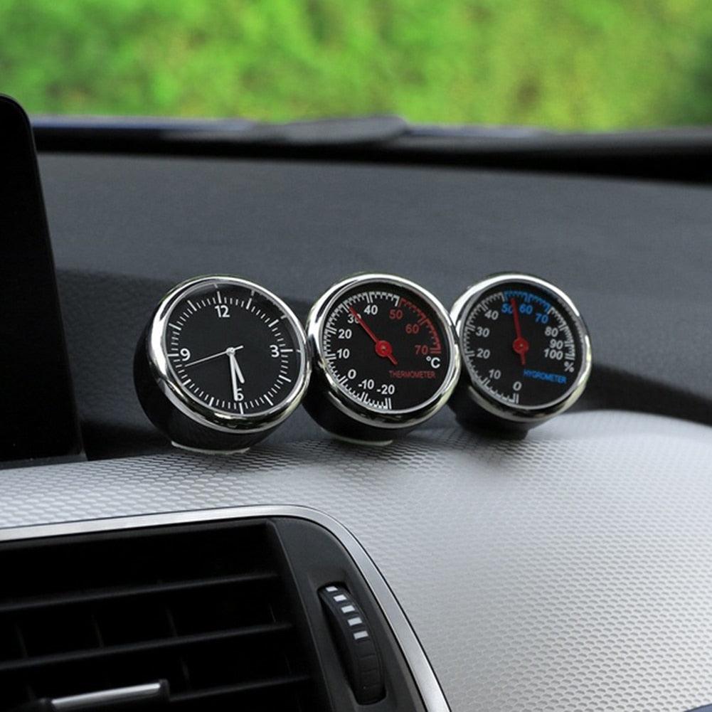 Car Interior Mini Quartz Watch Clock  Mini Clock Car Dashboard Clocks Luminous Car Clock Pocket Stick-On Clock Cars Air Vent Clip Quartz Clocks Vehicle Dashboard Clock Mini Vehicle Clock Car Pocket Clock for Cars  Hygrometer Thermometer Dashboard Ornament Stevvex