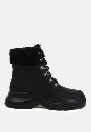 carla cushioned collared lace-up ankle boots