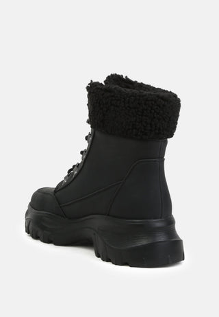 carla cushioned collared lace-up ankle boots