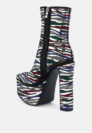 Cartier Pattern Embellishment Platform Boots
