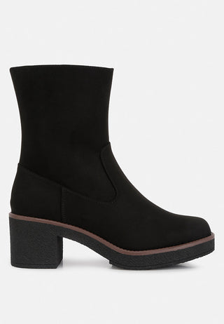 Cary Block Heel Micro Suede Boots