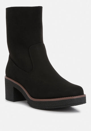 Cary Block Heel Micro Suede Boots