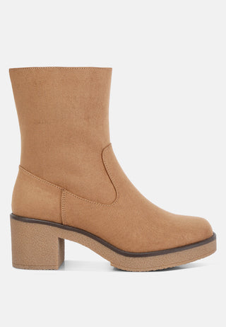 Cary Block Heel Micro Suede Boots
